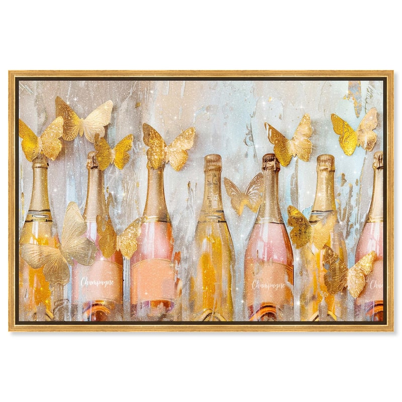 Golden Bright Campagne Line Canvas by Art Remedy - Gold - 45" x 30"