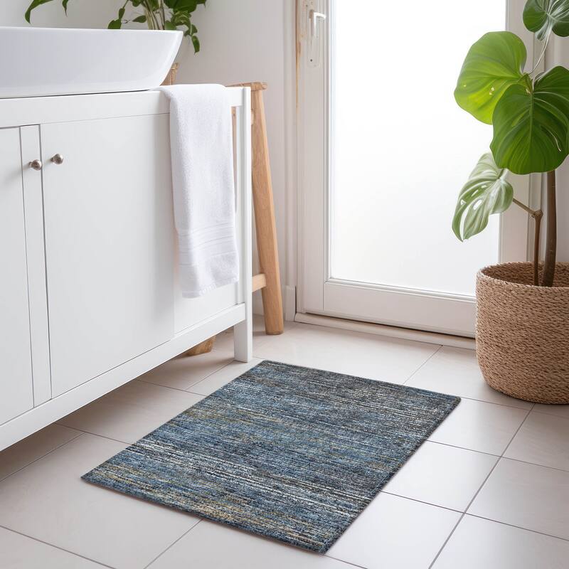 Premium Washable Super Soft Solid Ombre Mayfield Rug - Blue - 1' 8" x 2' 6" - Rectangle