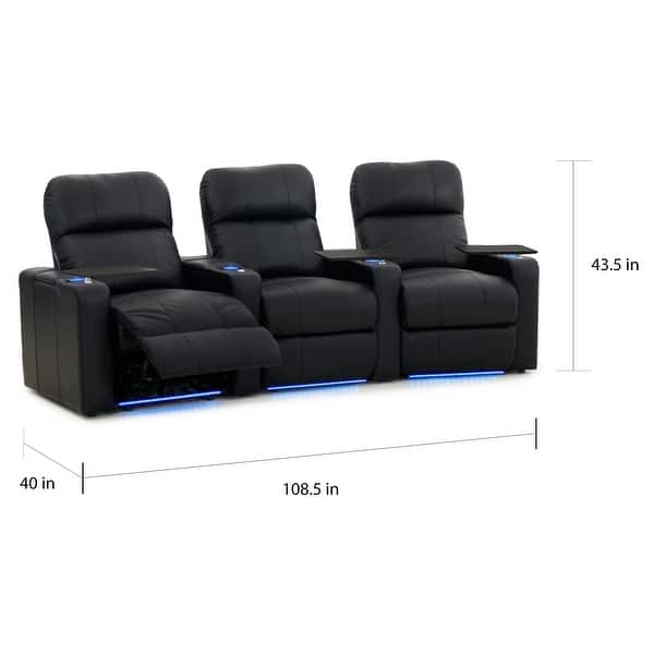 Octane Turbo XL700 Power Leather Home Theater Seating Set (Row of 3)