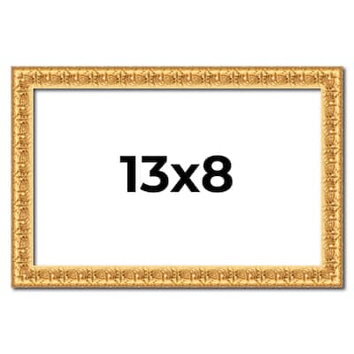 13x8 Frame Gold Real Wood Picture Frame Width 1 inches | Interior
