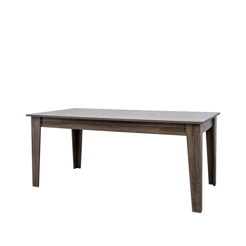 Roomfitters Large Extendable Dining Table, 106.3" Rectangular Kitchen Table for Family Dining or Office Meetings, Brown