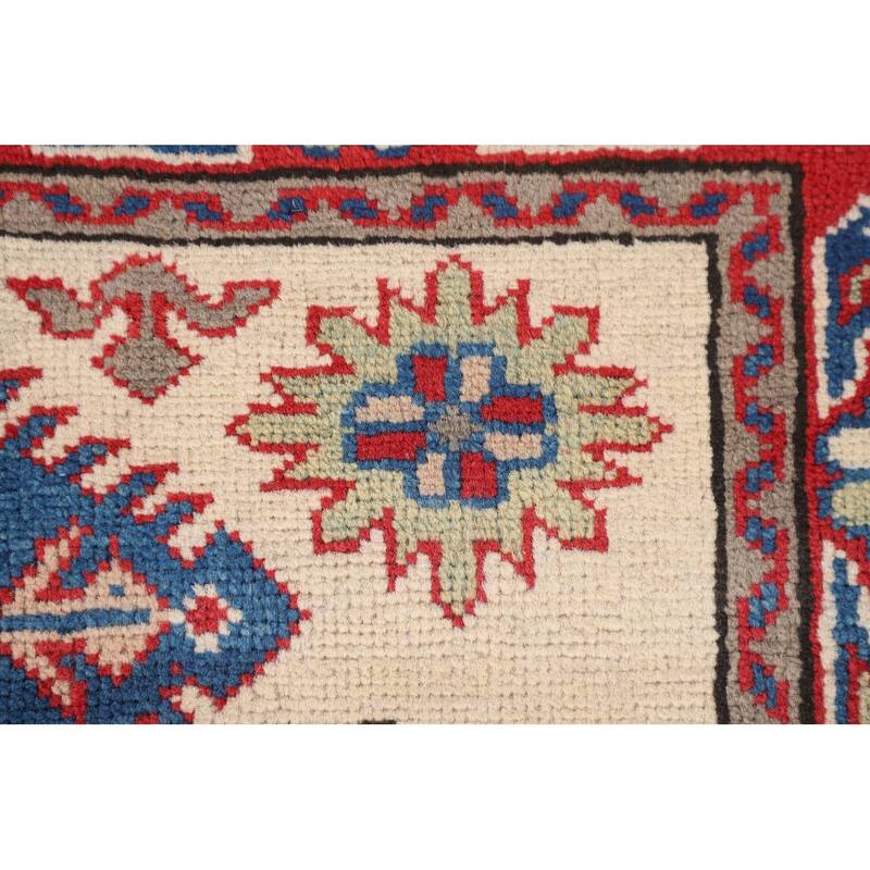 Ivory Kazak Accent Rug Hand-Knotted Wool Carpet - 2'9" x 4'0"