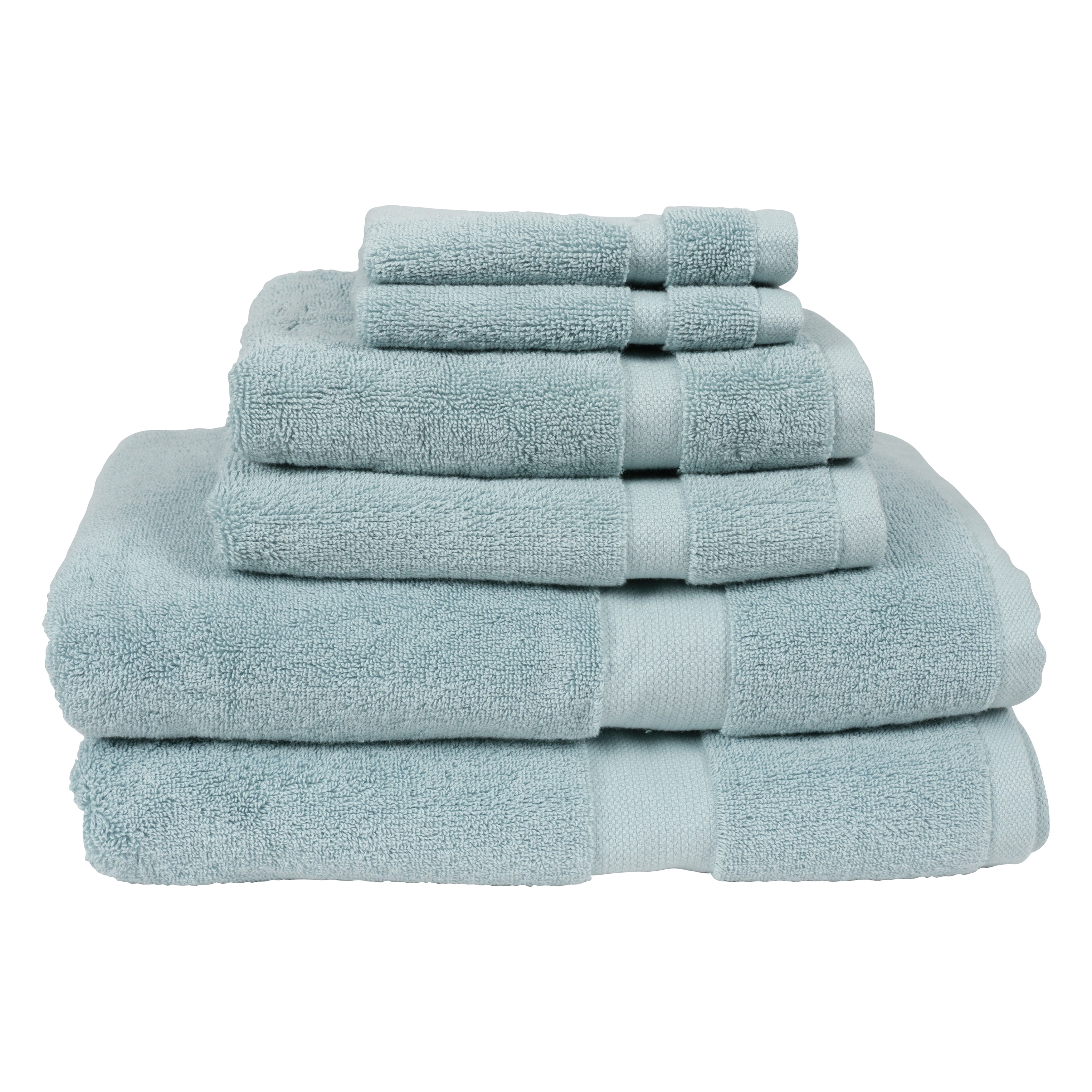 Lavish Home 100% Cotton Plush 8-Piece Bath Towel Set - Blue