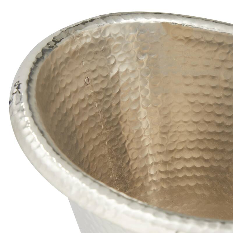 Aluminum Metal 4 or 6 Bottle Ice Bucket - Silver - Roche River Decor