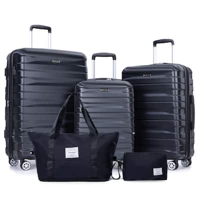 Luggage set of 5 pieces, expandable hard PC luggage set with TSA lock for rotating wheels
