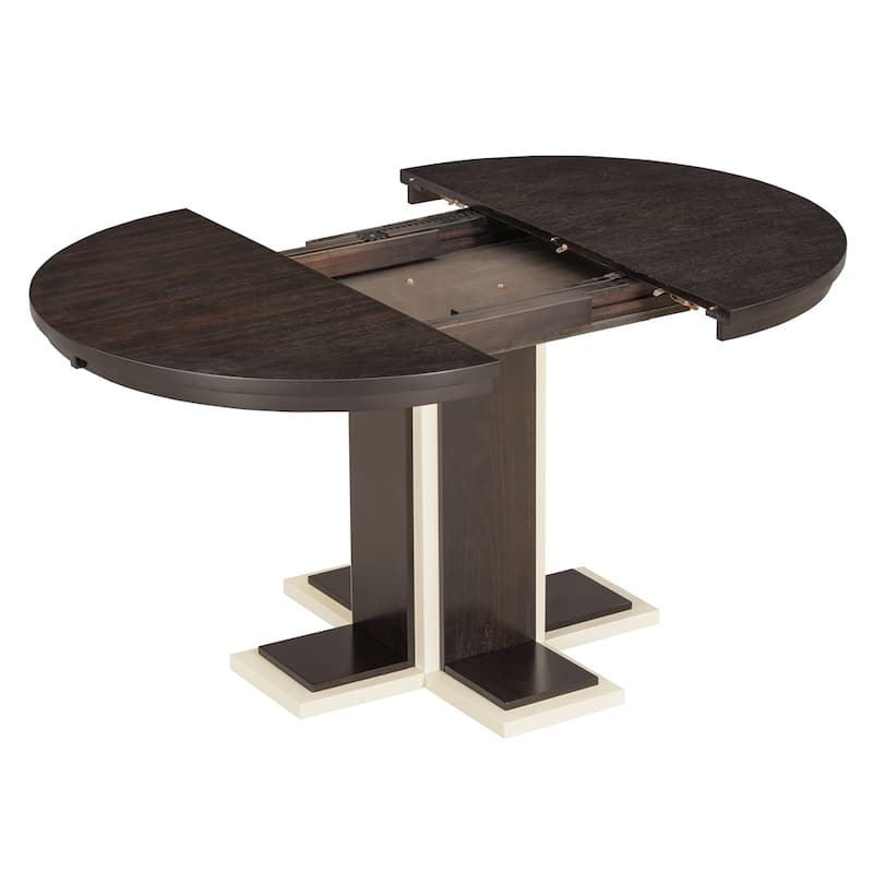 Extendable Dining Table w/16" Middle Leaf,42''-58'' Oval Dining Table