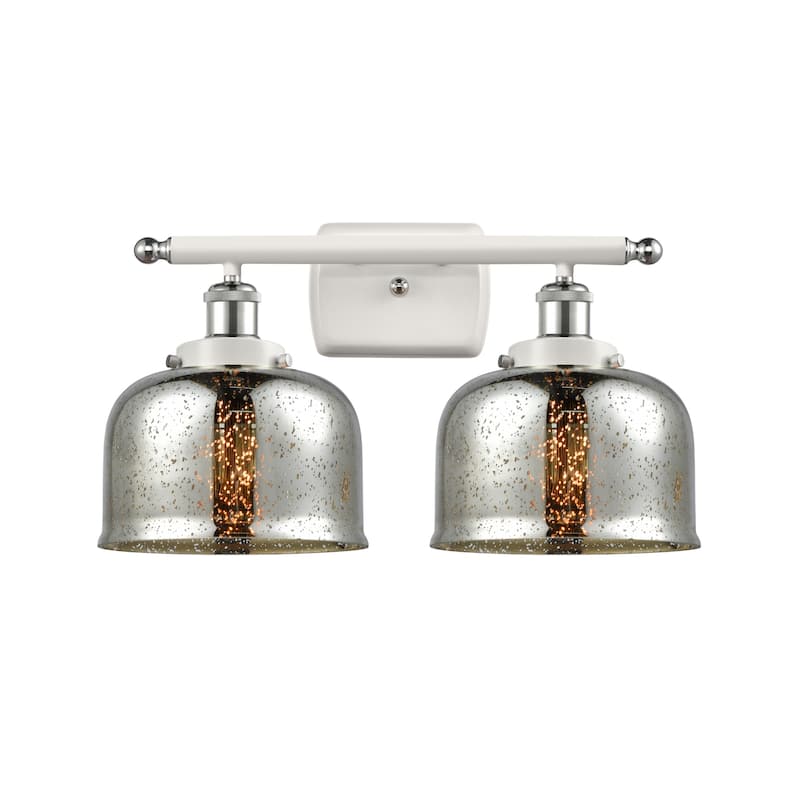 Innovations Lighting 916-2W-13-18 Bell Vanity Bell 2 Light 18" Wide - White and Polished Chrome / Silver Plated Mercury