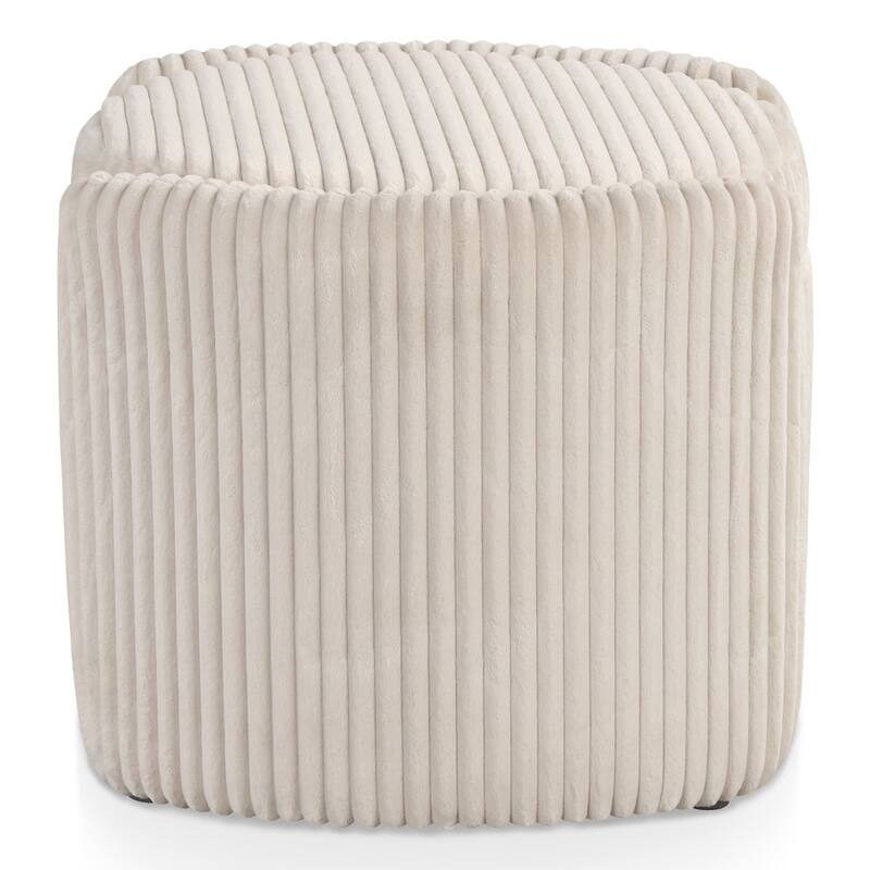 24/7 Shop At Home Modern Round Chenille Storage Ottoman with Flip Top
