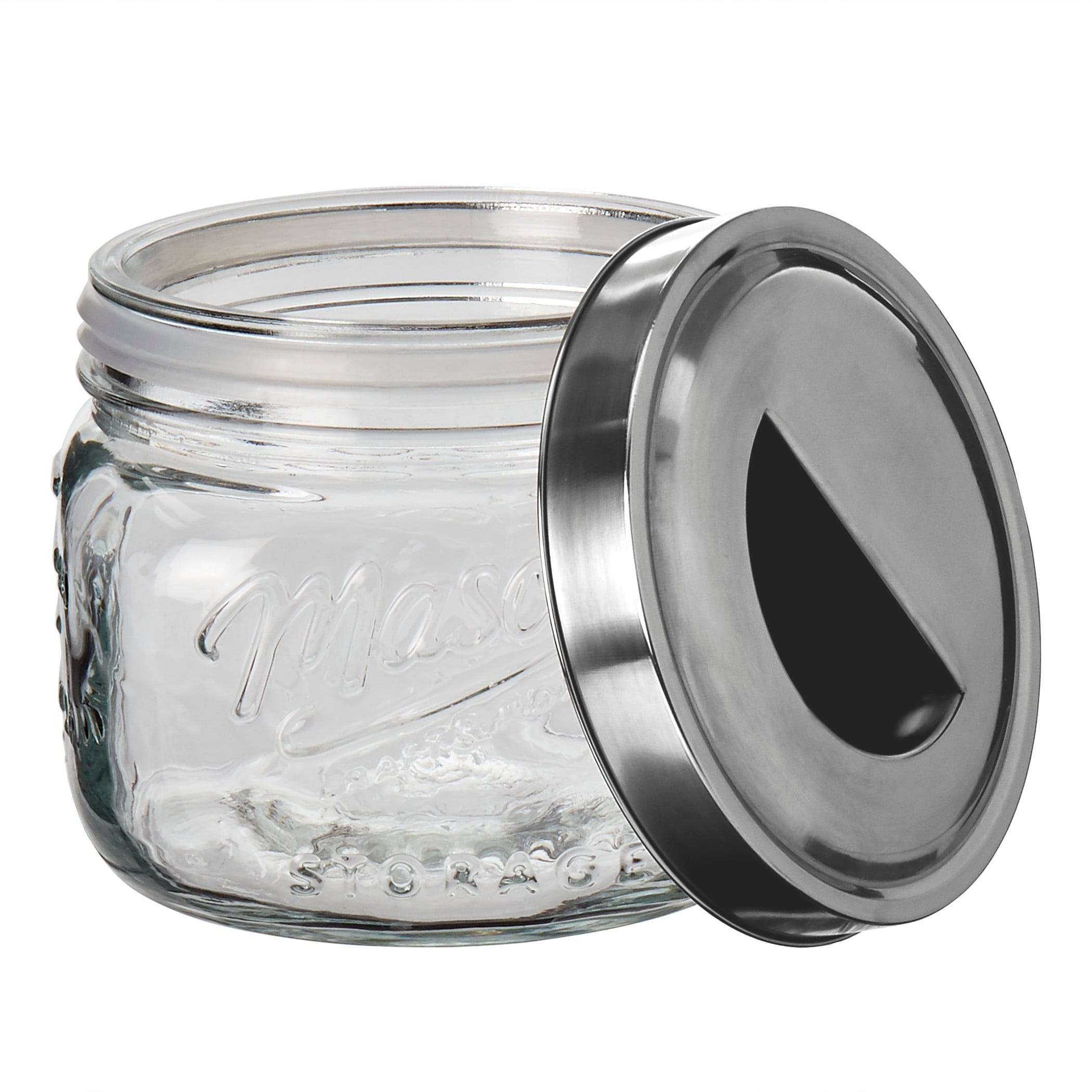 Mason Craft & More 56oz (1.65L) Clear Glass Jar w/ Pop-Up Metal Lid - Set  of 2 - On Sale - Bed Bath & Beyond - 33793773