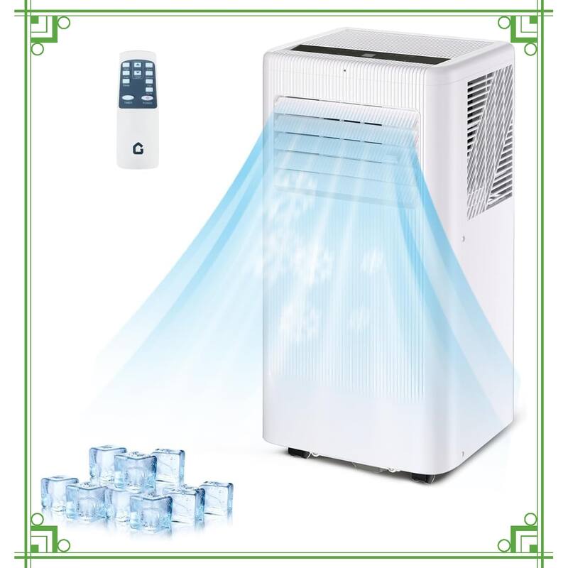 10000 BTU 3-in-1 Portable Air Conditioner with Remote, Quiet AC with Dehumidifier, Fan, Window Kit - White