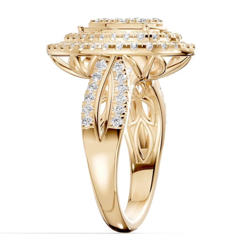 AEON Aurelia Radiance Pear 1.00ct Lab Grown Diamond Cluster Double Halo Ring