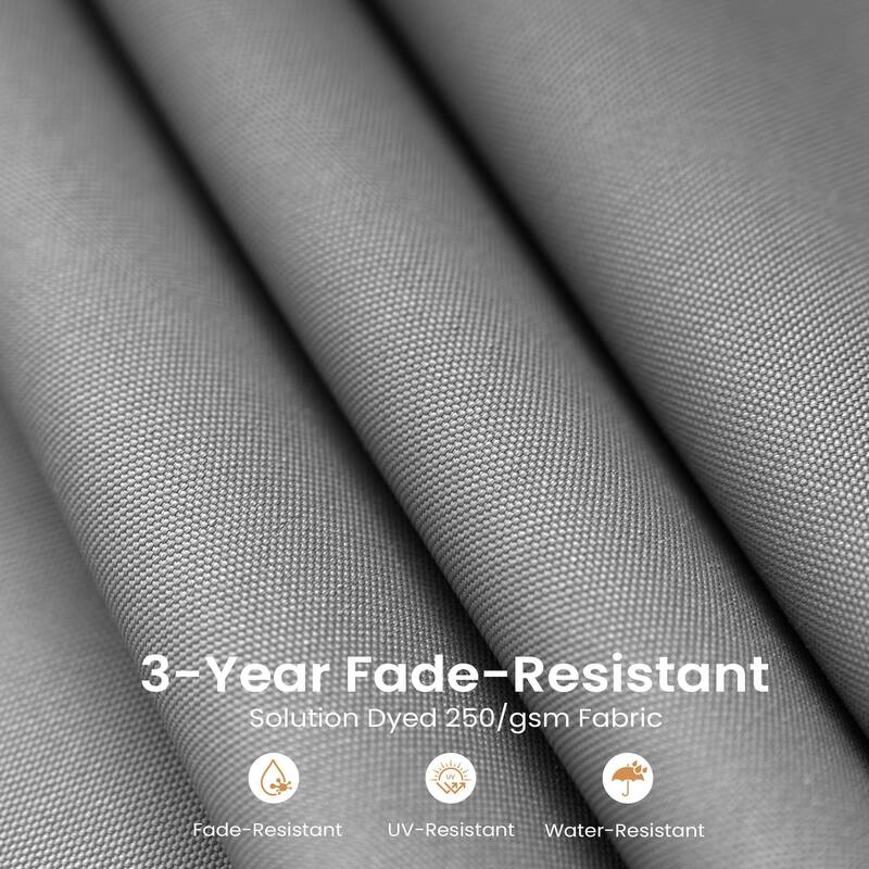 15ft Outdoor Patio Market Umbrella with Base and 144 Solar-Powered Led Lights