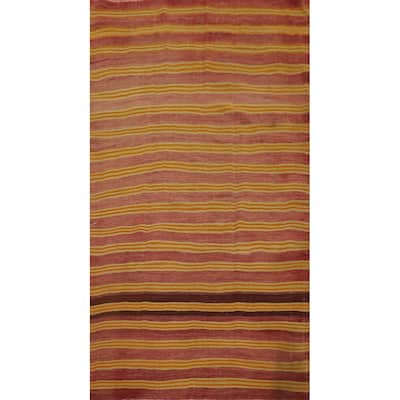 Hand Woven Oriental 100% Wool Carpet Southwestern Geometric Multi-Colored Kilim Area Rug - 8' 6'' X 4' 9''