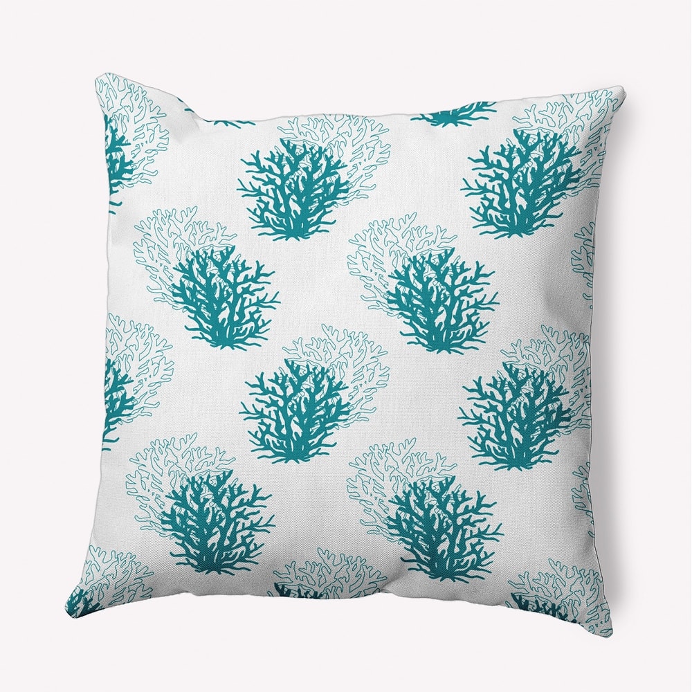 Coral Pattern Indoor/Outdoor Throw Pillow