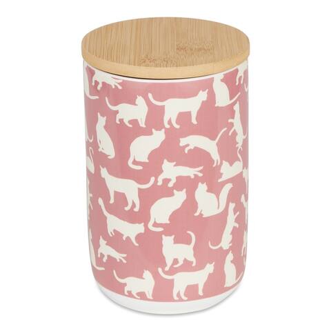 Bone Dry Cats Meow Ceramic Treat Canister