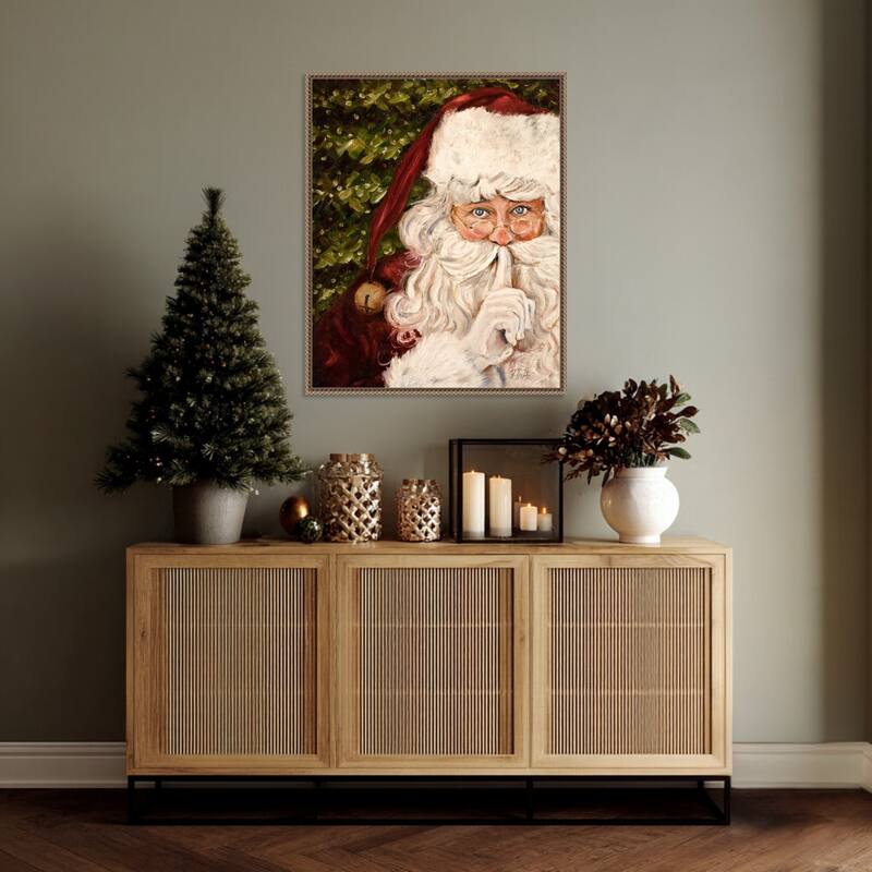 Secret Santa by Patricia Pinto Framed Canvas Wall Art Print