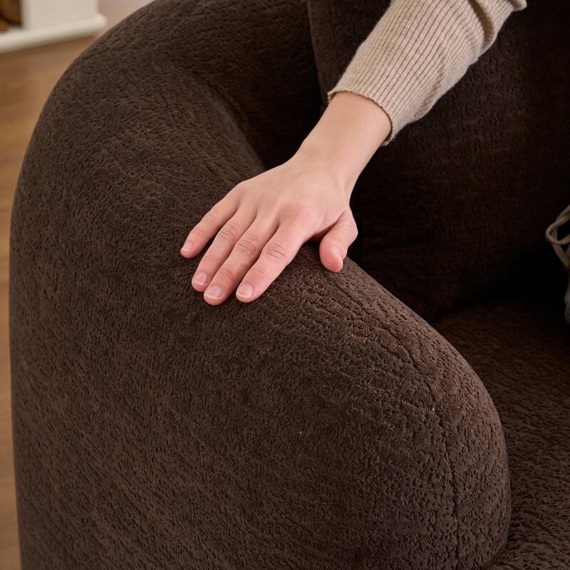 L-Shaped Sectional Sofa with Curved Chaise, Chenille Boneless Cloud Sofa, Modular 4-Seater Sofa with 4 Throw Pillows