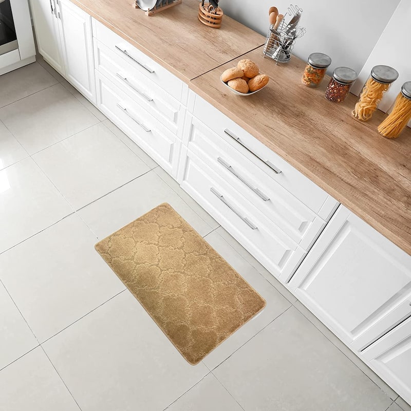 Machine Washable Kitchen & Bathroom Mat, Slip Resistant Backing