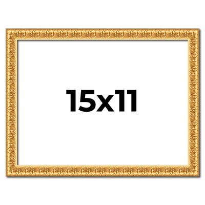 15x11 Frame Gold Real Wood Picture Frame Width 1 inches | Interior
