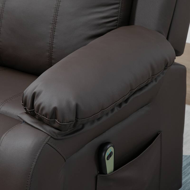 HOMCOM Living Room Power Lift Chair, PU Leather Electric Recliner Sofa Chair for Elderly with Remote Control