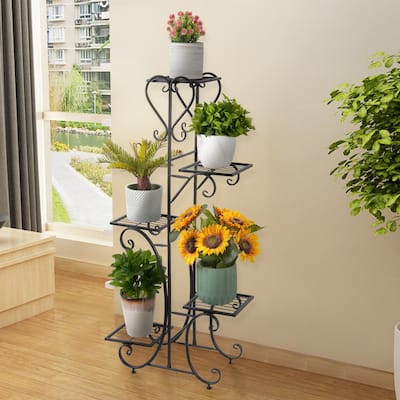 5 Tier Plant Pot Stand Display Shelf High Low Flower Shelves