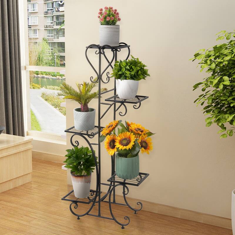 Multi-Tiered Plant Stand Metal Iron Shelf