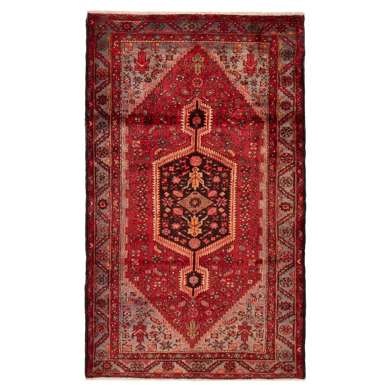 ECARPETGALLERY Hand-knotted Andelz Red Wool Rug - 4'8 x 7'11 - Dark Red - 4'8 x 7'11