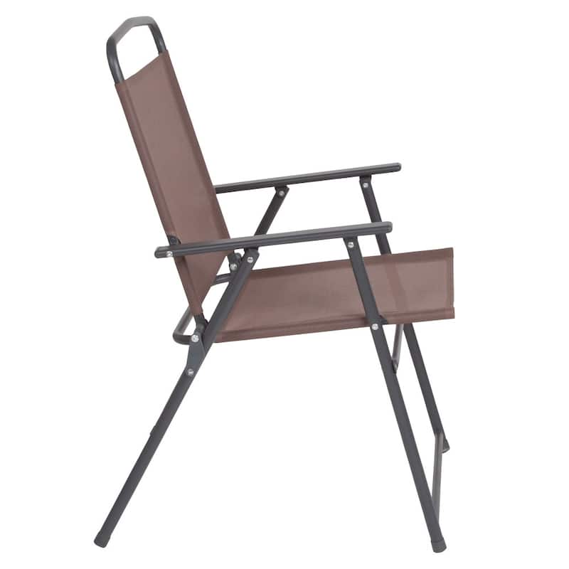 Nantucket 6 Piece Patio Garden Set with Table, Umbrella and 4 Folding Chairs