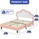 preview thumbnail 4 of 33, Moasis PU Adjustable Cloud Headboard Bed Frame Platform with LED