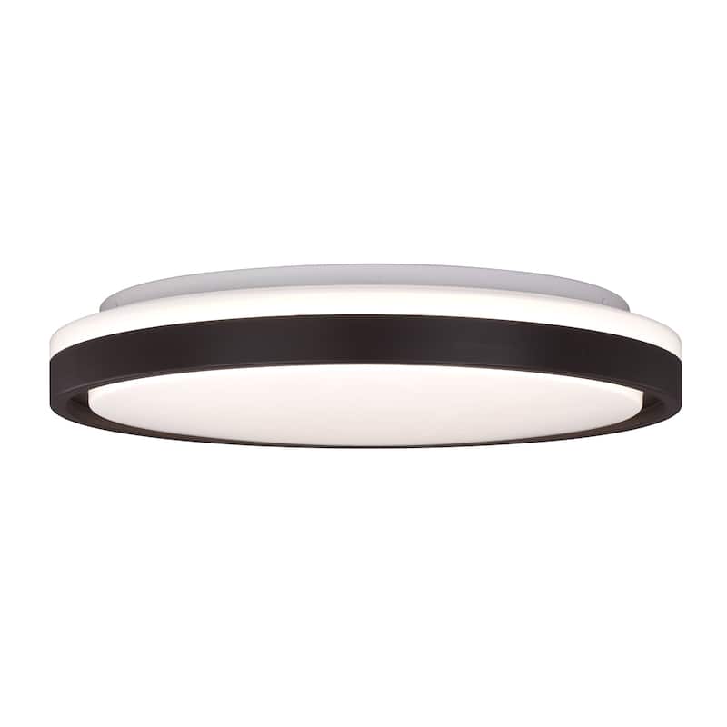Ellie 16.25-in W Integrated LED Bronze Contemporary Flush Mount Ceiling Light Fixture - 16.25-in W x 2.75-in H x 16.25-in D - Bronze - 16.25-in W x 2.75-in H x 16.25-in D