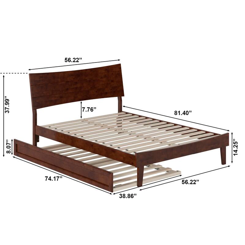 Phoenix Wood Platform Bed with Trundle