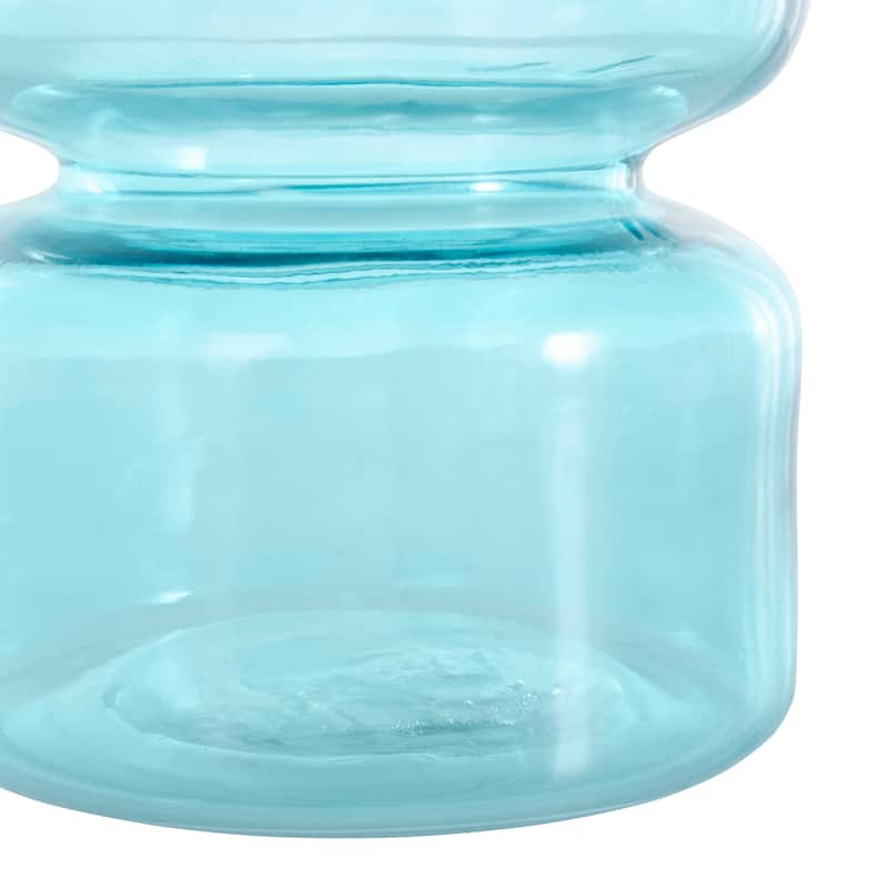 Blue or Green Glass Modern Round Vase (Set of 2)
