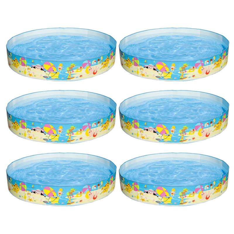 Intex Beach Days Snapset Instant Round Kids Childrens Swimming Pool (6 Pack) - 2.87