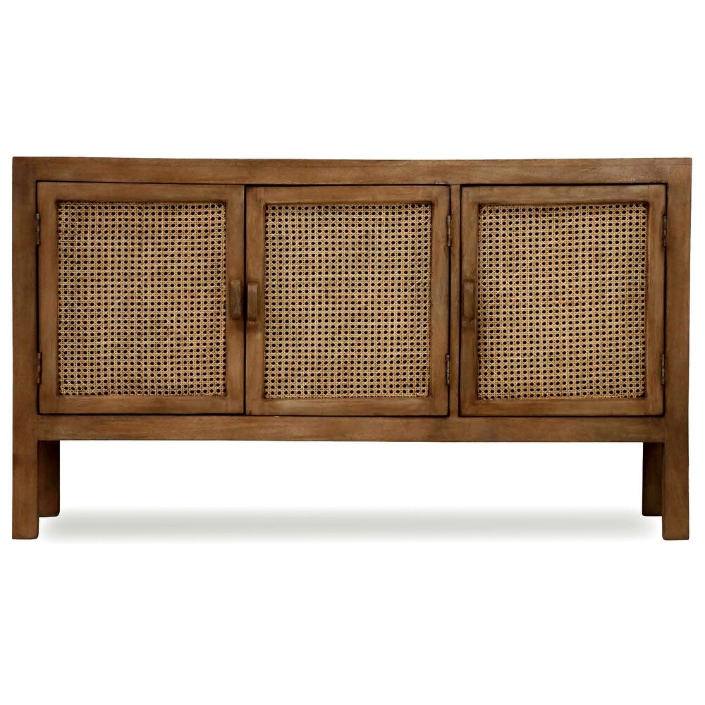 StyleCraft Home Collection StyleCraft Easton Mango Wood and Woven Cane Panels Sideboard (Multi)