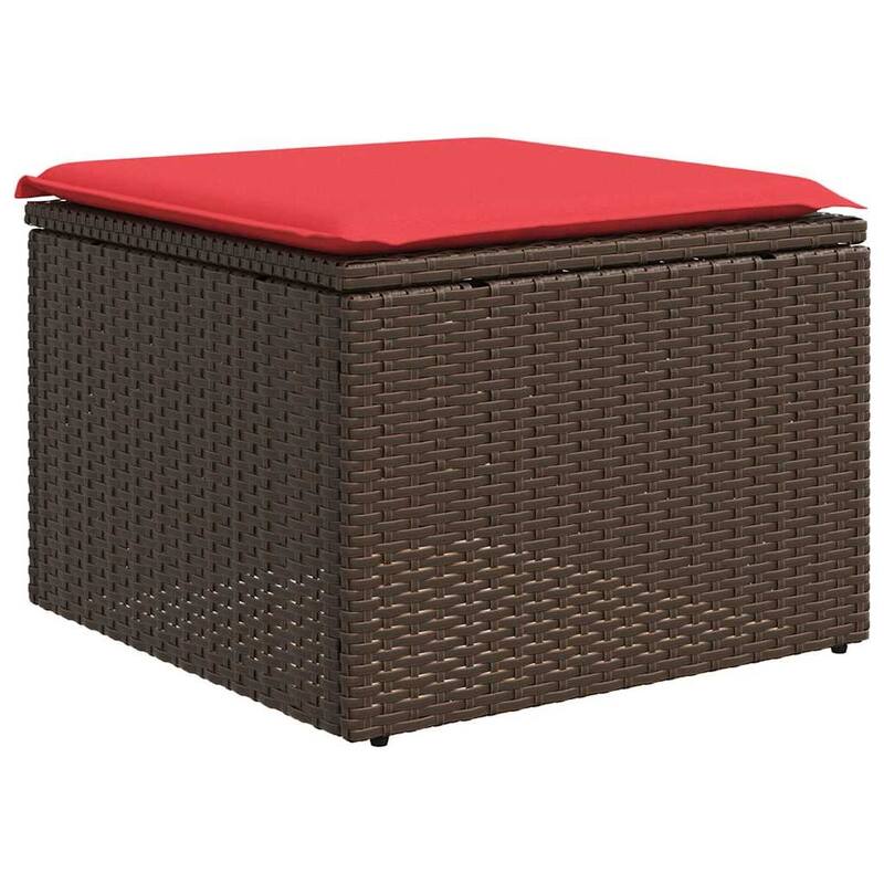 vidaXL 6/7 Piece Patio Sofa Set with Cushions Black/Brown/Gray Poly Rattan - 24.4 x 24.4 x 27.2