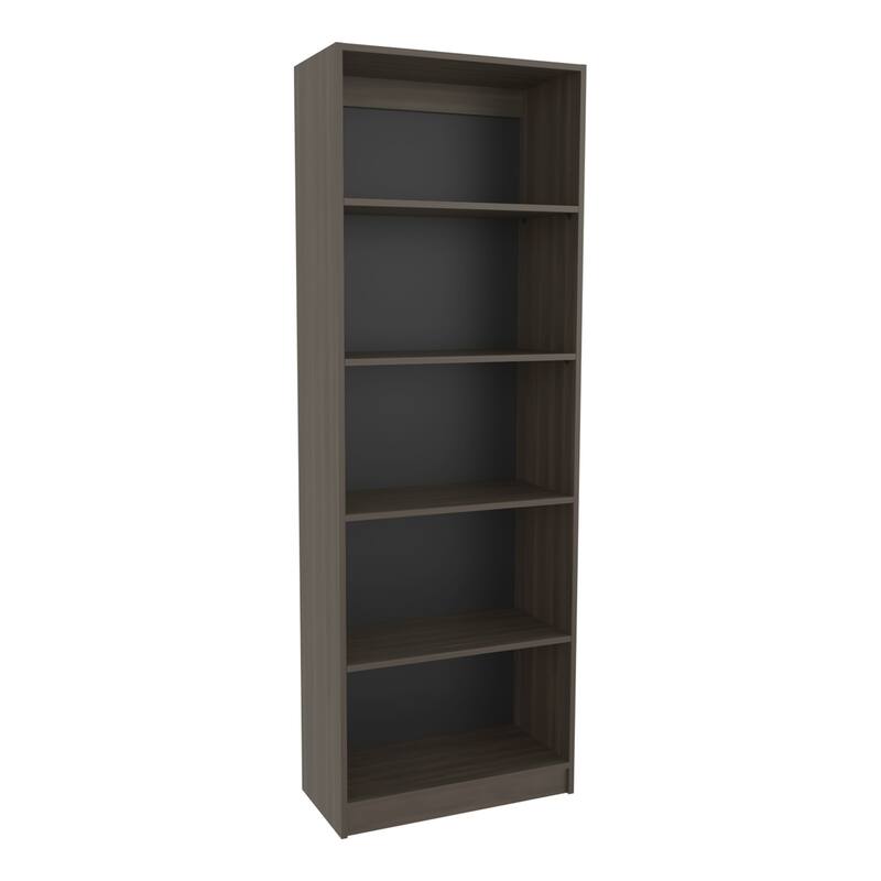 Home 4 Shelves Bookcase Kronos, Open Storage, Stained Walnut
