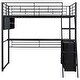 preview thumbnail 19 of 22, Twin/Full Size Loft Bed with LED Light and Bulit-in Desk, Metal Gaming Loft Bedframe with 4 Storage Shelves and Ladder