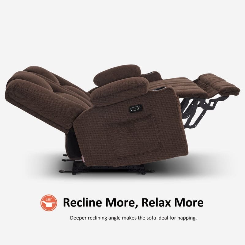 MCombo Electric Power Reclining Sofa with Massage and Lumbar Heat, Fabric 6015/6025/6035/6045