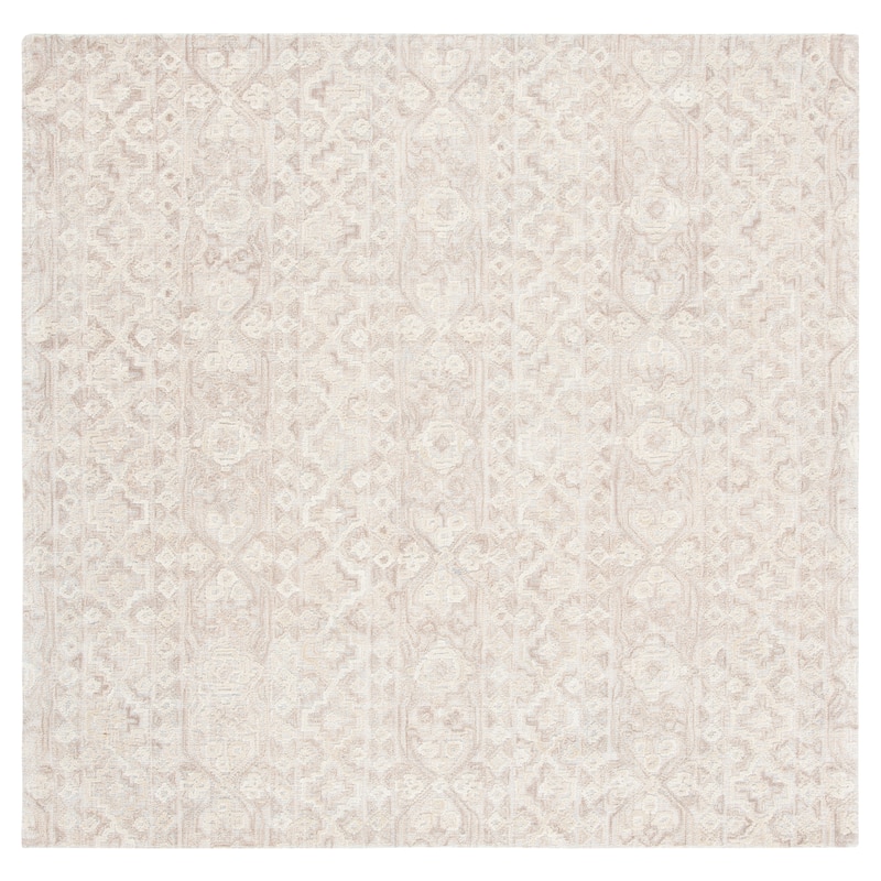 SAFAVIEH Handmade Abstract Nesta Modern Wool Rug - 6' Square - Beige/Light Brown