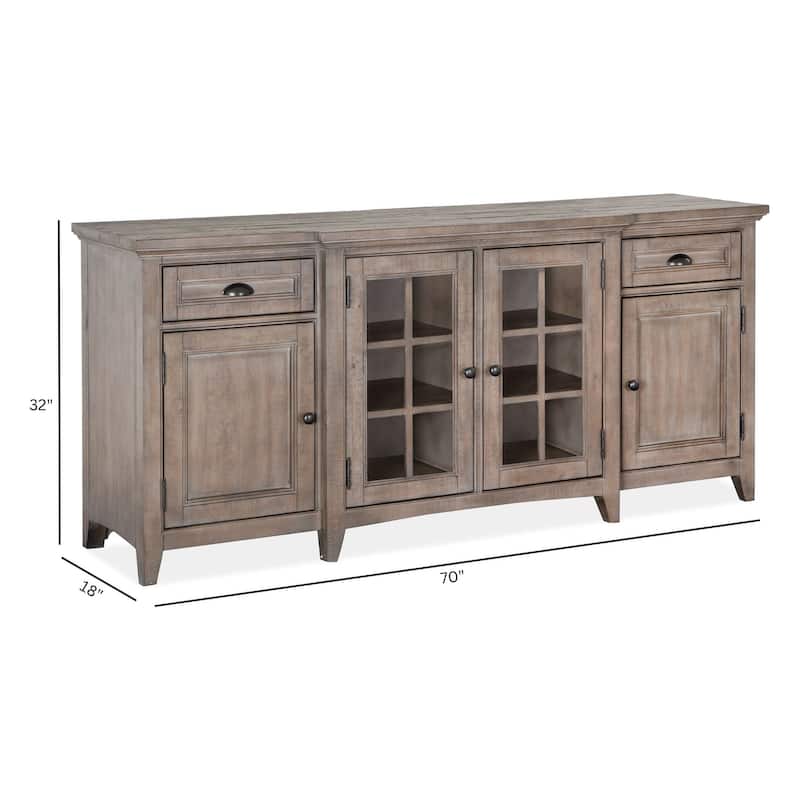 Magnussen Home Paxton Place Dovetail Grey 70" Console - 70"W x 18"D x 32"H