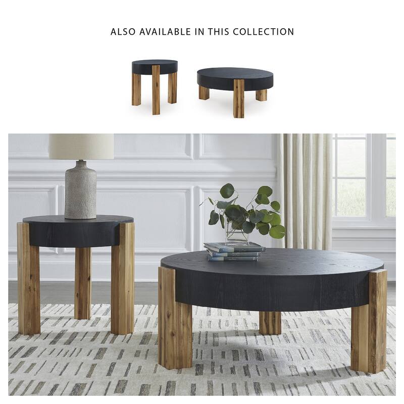 Signature Design by Ashley Breenmore Black/Brown Table (Set of 2) - 43.5" W x 43.5" D x 18" H