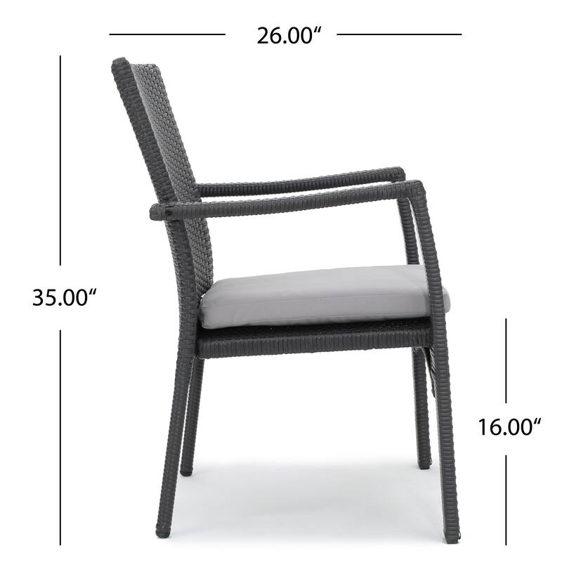 Talbot Outdoor 7-piece Wood Rectangle Dining Set with Cushions by Christopher Knight Home