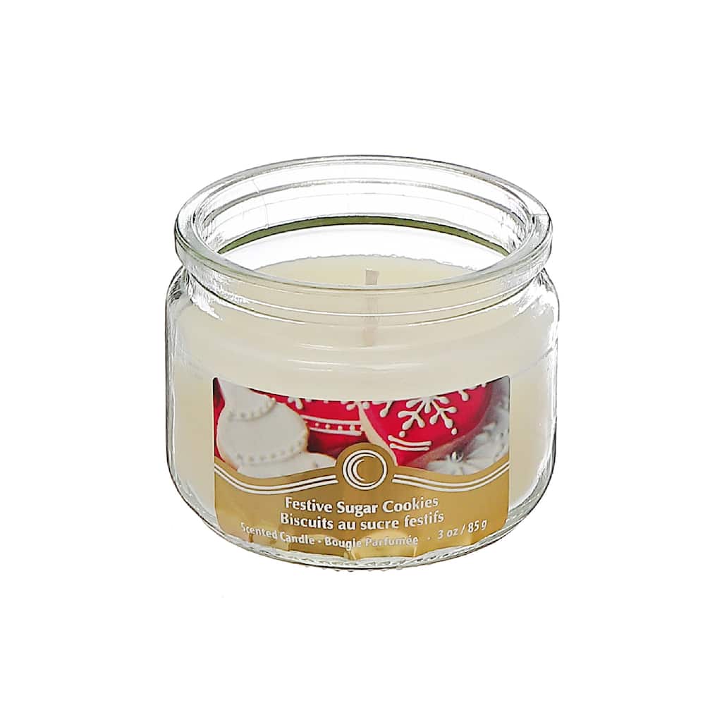 Christmas 3 Oz Scented Jar Candle Festive Sugar Cookies - Set of 4 - N/A