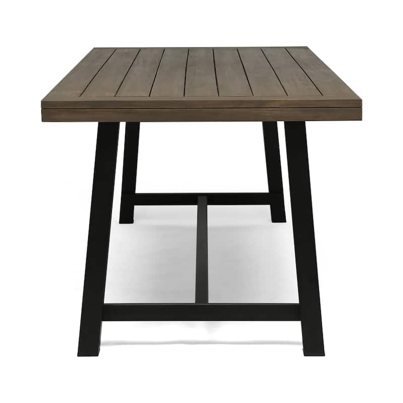 Outdoor Acacia Wood Dining Table/Rustic Metal