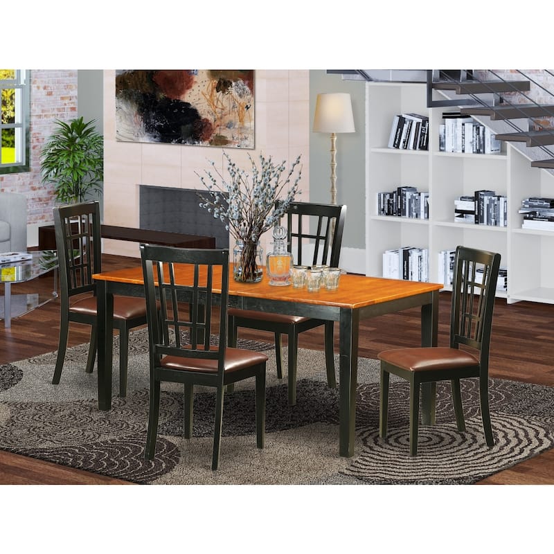 Dining Room Set 7 Piece - Kitchen Table with 6 Chairs - Solid Wood Dinette Set