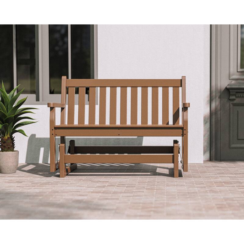 POLYWOOD Traditional Plastic 48-inch Outdoor Garden Glider Bench
