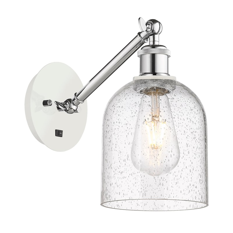 Innovations Lighting 317-1W-10-6 Bella Sconce Bella 10" Tall Wall - White Polished Chrome / Seedy