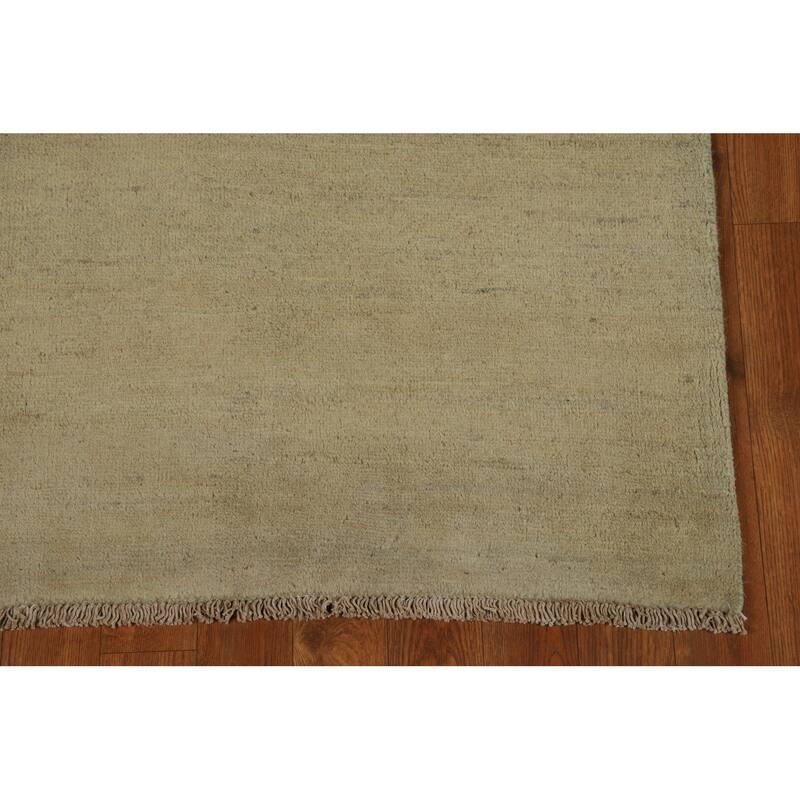 Gabbeh Oriental Runner Rug Hand-Knotted Solid Wool Carpet - 2'7"x 9'4"