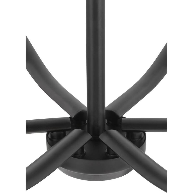 Adley Collection Nine-Light Matte Black Etched White Glass New Traditional Chandelier - 28 in x 28 in x 26.12 in
