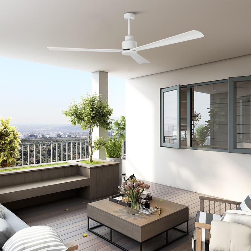 52-inch Modern Indoor Outdoor 6-Speed Reversible Ceiling Fan with Remote